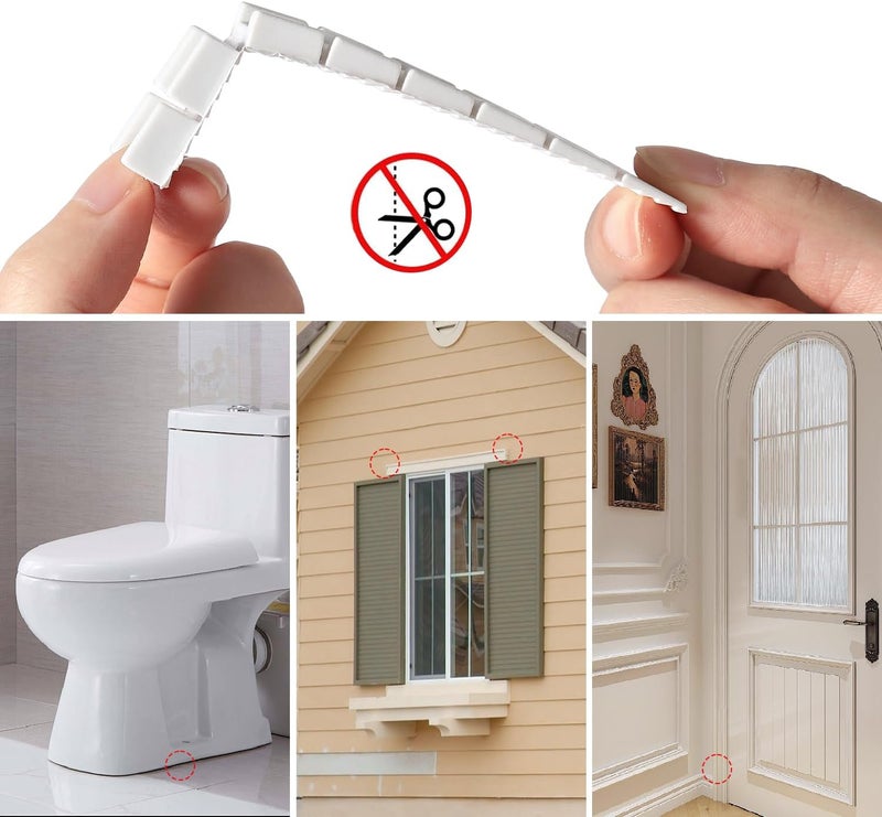 ZZJMCH 12 Pack White Multi Purpose Furniture Plastic Shims for Leveling Extreme Weight Capacity Wedges Easy to Snap Cut-to-fit Size Leveler for Toilet Shims, Doors, Windows, Sheds, Table - Image 4